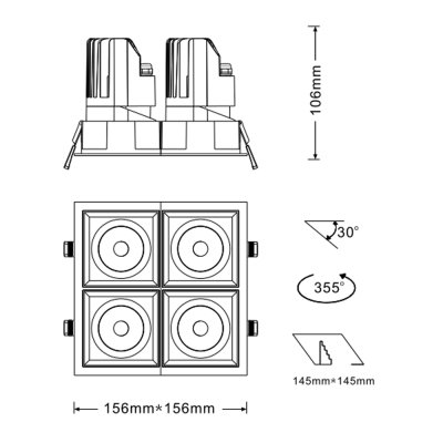 K-LICHT-DOWNLIGHT-DL241S-B