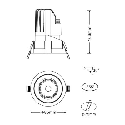 K-LICHT-DOWNLIGHT-DL302-B