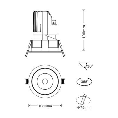 K-LICHT-DOWNLIGHT-DL201-B