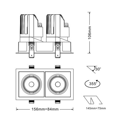 K-LICHT-DOWNLIGHT-DL322-B