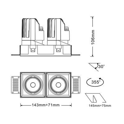 K-LICHT-DOWNLIGHT-DL322N-B