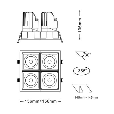 K-LICHT-DOWNLIGHT-DL342S-B