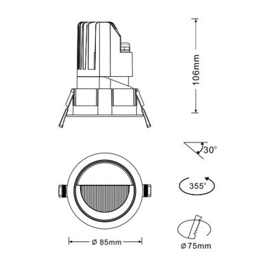 K-LICHT-DOWNLIGHT-DL204-B