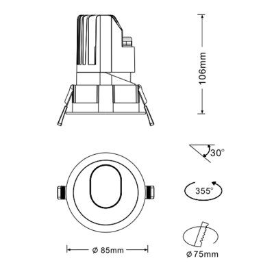 K-LICHT-DOWNLIGHT-DL206-B
