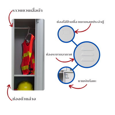 ตู้ล็อคเกอร์เหล็ก 6 ช่องฝาก