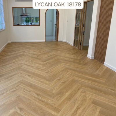 18178 | LT by COTTO กระเบื้องยางลายก้างปลา สี LYCAN OAK หนา 4.0 มม. รุ่น Herringbone