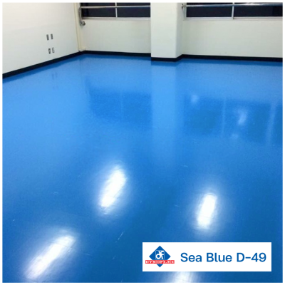 D-49 สี Sea Blue | DYNOFLEX กระเบื้องยางสีพื้น รุ่น STANDARD