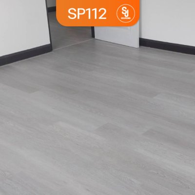 UNIX กระเบื้องยาง SPC หนา 4 มม. รุ่น SP112 สี Light Grey Oak
