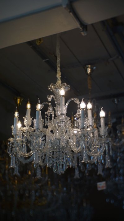 โคมไฟเชิงเทียน​ 12หัว  8351-8+4 โครงแก้ว