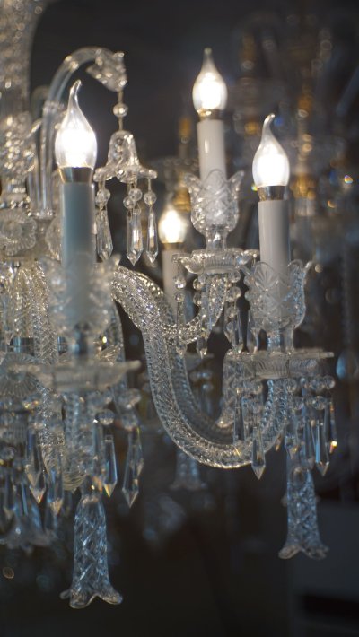 โคมไฟเชิงเทียน​ 12หัว  8351-8+4 โครงแก้ว