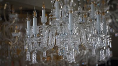 โคมไฟเชิงเทียน​ 12หัว  8351-8+4 โครงแก้ว