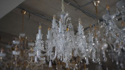 โคมไฟเชิงเทียน​ 12หัว  8351-8+4 โครงแก้ว