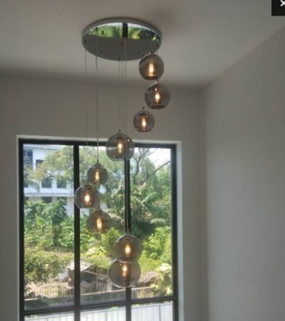 โคมไฟโถงบันได 9 หัว 6060-D9 SBK