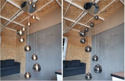 โคมไฟโถงบันได 9 หัว 6060-D9 SBK