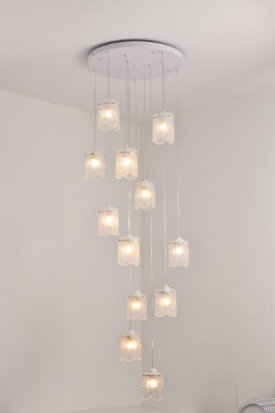 [ปรับลดราคาSALE25%] โคมไฟโถงบันได ต่างระดับ ทรงกระบอก รุ่น 24-12-BL