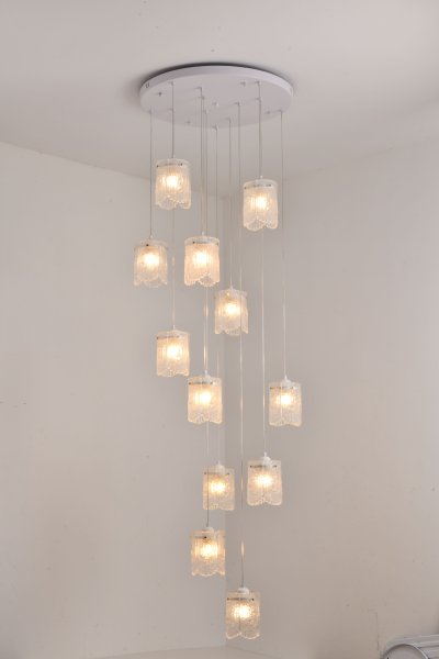 [ปรับลดราคาSALE25%] โคมไฟโถงบันได ต่างระดับ ทรงกระบอก รุ่น 24-12-BL