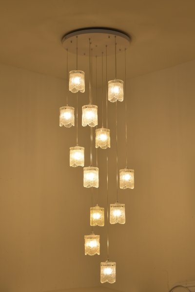 [ปรับลดราคาSALE25%] โคมไฟโถงบันได ต่างระดับ ทรงกระบอก รุ่น 24-12-BL