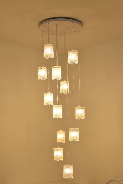 [ปรับลดราคาSALE25%] โคมไฟโถงบันได ต่างระดับ ทรงกระบอก รุ่น 24-12-BL