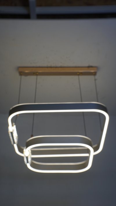 [ปรับลดราคาSALE25%] โคมไฟสลิง 2 ห่วง ทรงสีเหลี่ยม รุ่น 1088-600+400 75 วัตต์