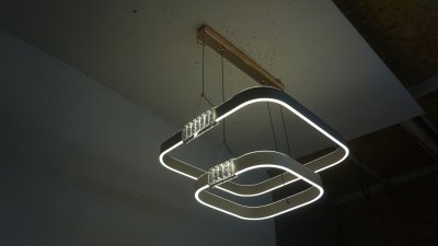 [ปรับลดราคาSALE25%] โคมไฟสลิง 2 ห่วง ทรงสีเหลี่ยม รุ่น 1088-600+400 75 วัตต์