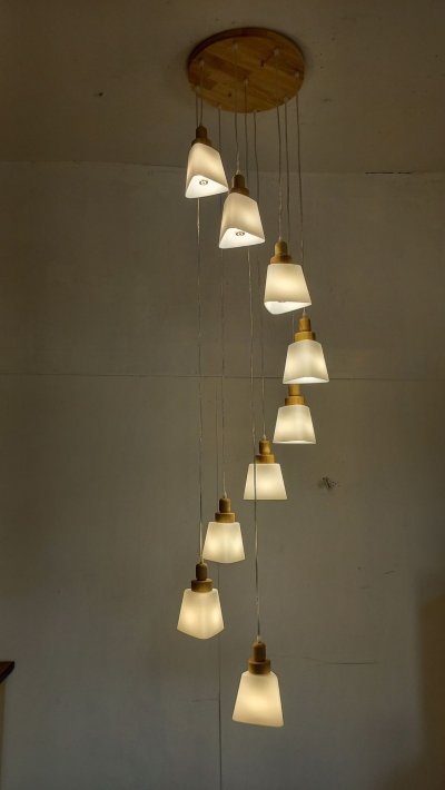 โคมไฟโถงต่างระดับ ทรงสามเหลี่ยม รุ่น 2013-9