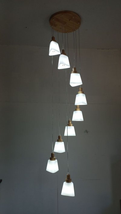 โคมไฟโถงต่างระดับ ทรงสามเหลี่ยม รุ่น 2013-9