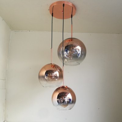 โคมไฟห้อยต่างระดับ ทรงกลม 3 หัว 3 ขนาด รุ่น 7009-3MGJ