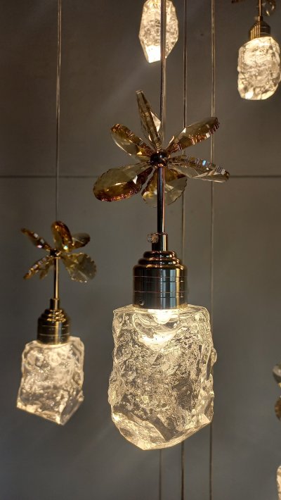 โคมไฟโถงต่างระดับ ทรงหินควอตซ์ รุ่น 9906-18