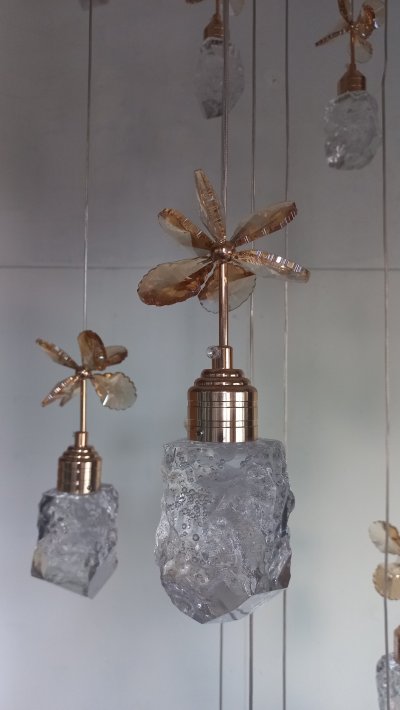 โคมไฟโถงต่างระดับ ทรงหินควอตซ์ รุ่น 9906-18