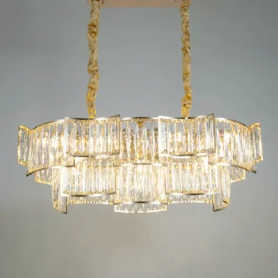 โคมไฟระย้าคริสตัล ทรงวงรี รุ่น 8012-800*350