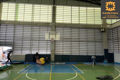 เบาะหุ้มเสาและเบาะติดผนังกันกระแทก โรงยิม