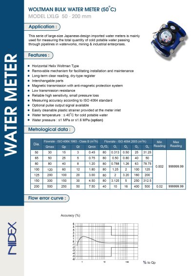 NIDEX WOLTMAN BULK LXLG Series - มิเตอร์น้ำเย็น