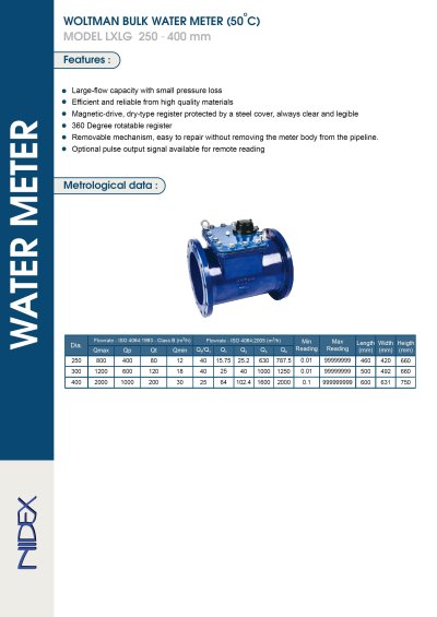 NIDEX WOLTMAN BULK LXLG Series - มิเตอร์น้ำเย็น