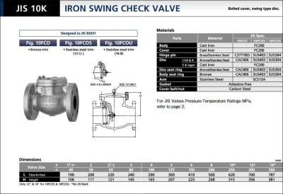 KITZ SWING CHECK VALVE (10FCO) - สวิงเช็ควาล์ว