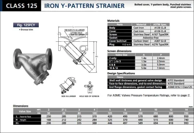 KITZ Y-STRAINER (125FCY) - วายสแตนเนอร์