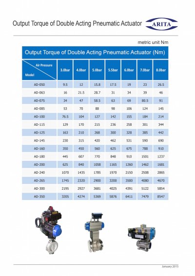 ARITA PNEUMATIC ACTUATOR AD & AS Series