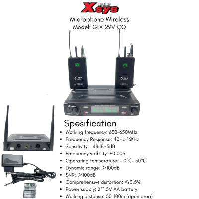 MIC WIRELESS XSYS TYPE GLX89VCO (CLIP ON) MIC WIRELESS XSYS TYPE GLX89VCO (CLIP ON)