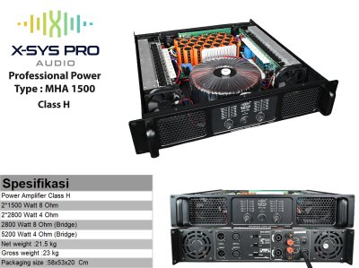 POWER AMPLIFIER XSYS CLASS H ,TYPE MHA1500 (2 CHANNEL)
