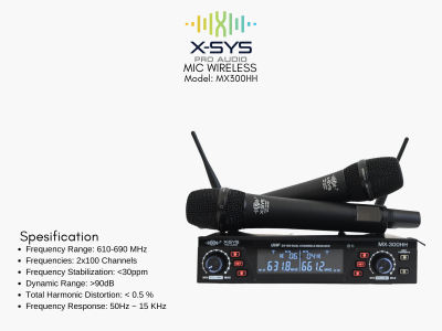MICROPHONE WIRELESS XSYS TIPE MX300HH MICROPHONE WIRELESS XSYS TIPE MX300HH