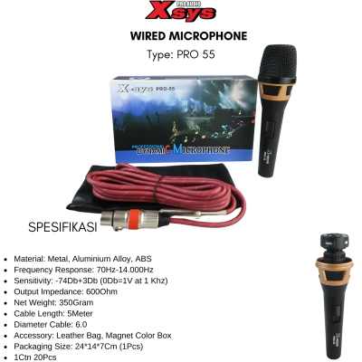 MICROPHONE KABEL XSYS PRO55 MICROPHONE KABEL XSYS PRO55