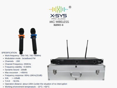 MIC WIRELESS XSYS TYPE RENO 8 MIC WIRELESS XSYS TYPE RENO 8