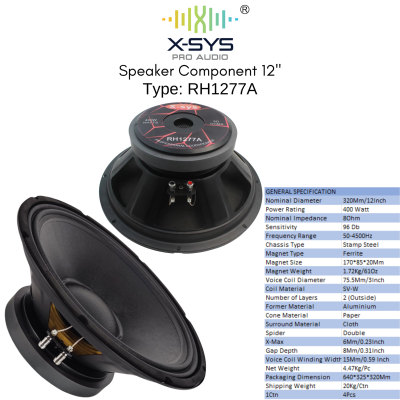 SPEAKER COMPONENT XSYS 12 Inch TYPE1277A