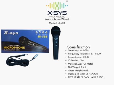 MIC KABEL XSYS TIPE SK-55B (WARNA HITAM) MIC KABEL XSYS TIPE SK-55B (WARNA HITAM)