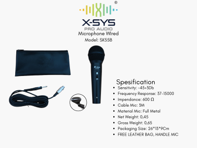 MIC KABEL XSYS TIPE SK-55B (WARNA HITAM) MIC KABEL XSYS TIPE SK-55B (WARNA HITAM)