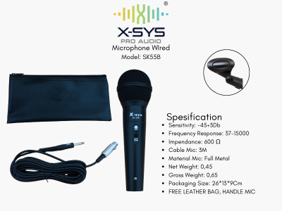 MIC KABEL XSYS TIPE SK-55B (WARNA HITAM)