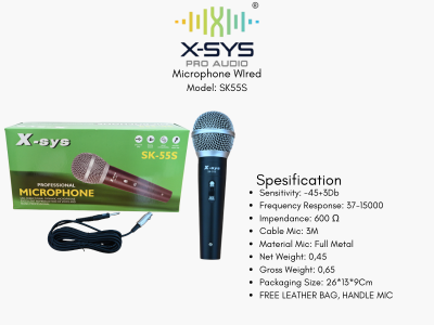 MIC KABEL XSYS TIPE SK-55S (WARNA SILVER)