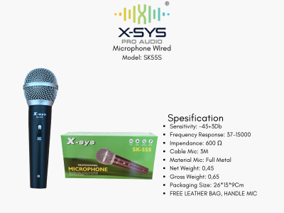 MIC KABEL XSYS TIPE SK-55S (WARNA SILVER)
