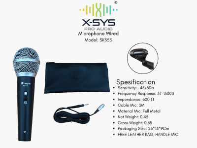 MIC KABEL XSYS TIPE SK-55S (WARNA SILVER)