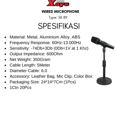 MICROPHONE KABEL XSYS SK89K