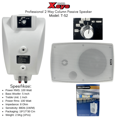 SPEAKER PASIF TAZZ T-52 WALL SPEAKER 5"